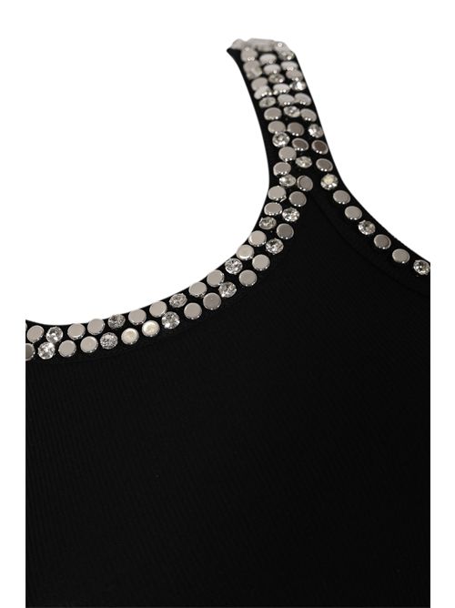 Canotta Coriandoli in cotone a costine Nero PINKO | 104109 A35YZ99